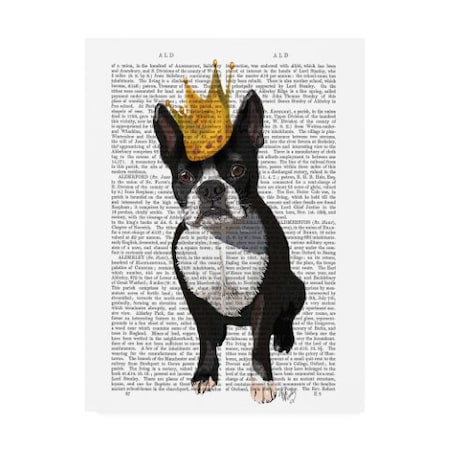 Fab Funky 'Boston Terrier And Crown' Canvas Art,18x24